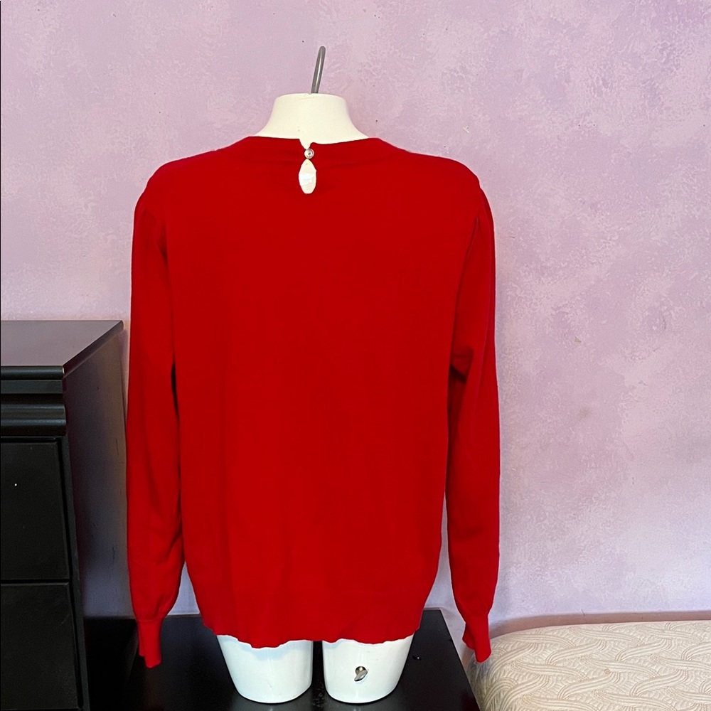 Liz Claiborne Bold Red Sweater - Picture 2 of 8